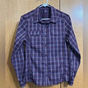Columbia Silver Ridge Lite Omni-Shade Women’s Purple Plaid Shirt Size Medium